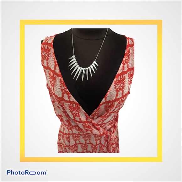 *** Red print Bright Sundress size la… - Picture 6 of 8